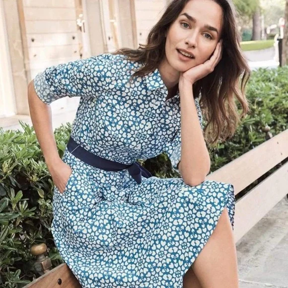 NWOT Boden Posy midi shirt dress in heart floral print - Picture 3 of 15